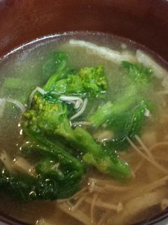 菜の花と乾燥えのきのお味噌汁-レシピのメイン写真