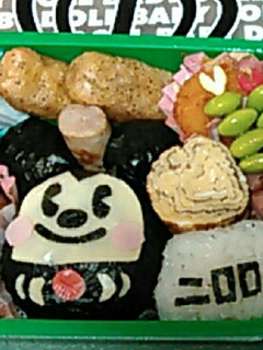 キャラ弁『ミッキーダルマ弁当』-レシピのメイン写真