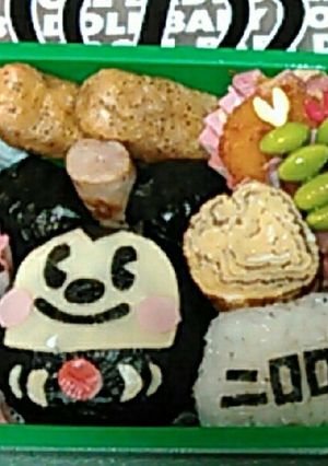 キャラ弁『ミッキーダルマ弁当』-レシピのメイン写真