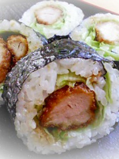 今夜の夜食♪簡単カツ巻き寿し-レシピのメイン写真