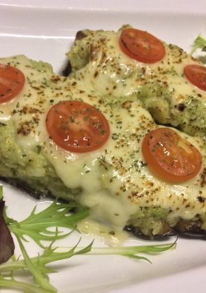 茄子のアボカドマヨエビチーズ焼き♪-レシピのメイン写真