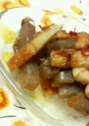 あるとホッとする☆蒟蒻と竹輪のおかか煮♪-レシピのメイン写真