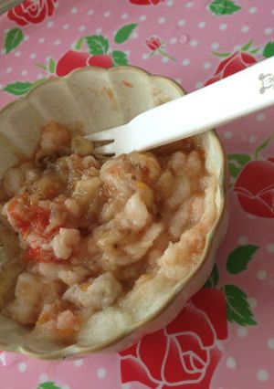 離乳食＊トマトとバナナのパン粥-レシピのメイン写真