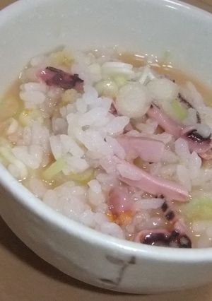 塩辛とねぎ生姜のおかゆ（雑炊）-レシピのメイン写真