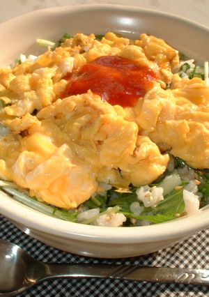 水菜と玉子の混ぜ混ぜご飯-レシピのメイン写真