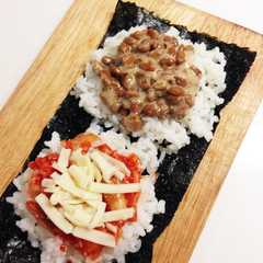 รูปของ 絶対美味しい！キムチ納豆チーズおにぎらず