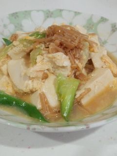 【早旨!】めんつゆで豆腐のなめたけ卵とじ-レシピのメイン写真