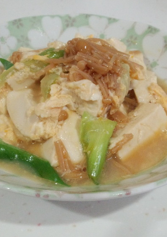 【早旨！】めんつゆで豆腐のなめたけ卵とじ-レシピのメイン写真
