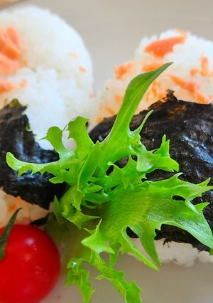 鮭と塩昆布のおいしいおにぎり（松小５）-レシピのメイン写真