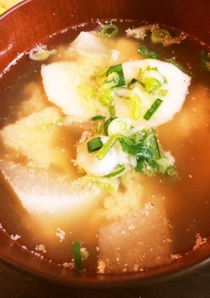ほっくり♡大根と里芋のゴマ風味味噌汁-レシピのメイン写真