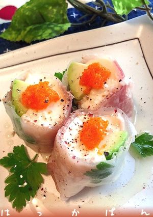生ハムと豆腐とアボの生春巻き✿-レシピのメイン写真