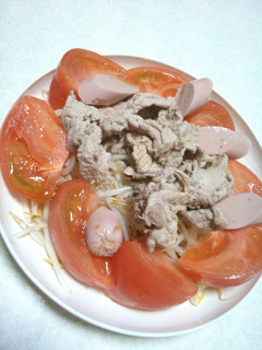 豚肉魚ニソもやしトマトサラダ-レシピのメイン写真