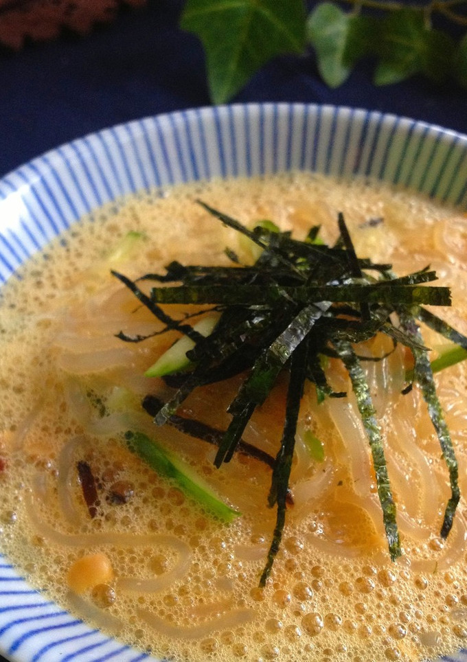 白滝でダイエット！卵と納豆のとろとろ麺-レシピのメイン写真