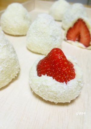 ＊バレンタイン＊まるごと苺の雪山トリュフ-レシピのメイン写真
