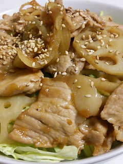 豚丼+しょうが、野菜などなど。-レシピのメイン写真