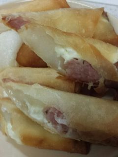 お餅とハムとクリームチーズ春巻風おつまみ-レシピのメイン写真
