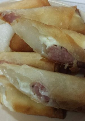 お餅とハムとクリームチーズ春巻風おつまみ-レシピのメイン写真