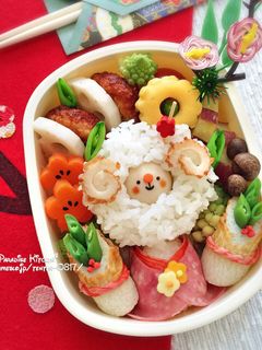 キャラ弁☆簡単♪お正月ひつじ弁当-レシピのメイン写真