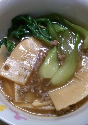 簡単！ チンゲン菜の そぼろ 餡かけ♪-レシピのメイン写真