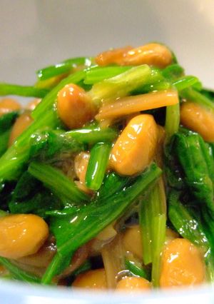 ほうれん草のナメタケ納豆和え-レシピのメイン写真