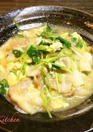 スピード料理☆豚バラと三つ葉の卵とじ-レシピのメイン写真
