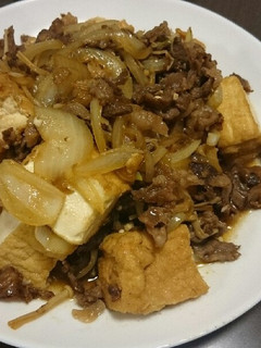 厚揚げと牛肉の甘辛炒め-レシピのメイン写真