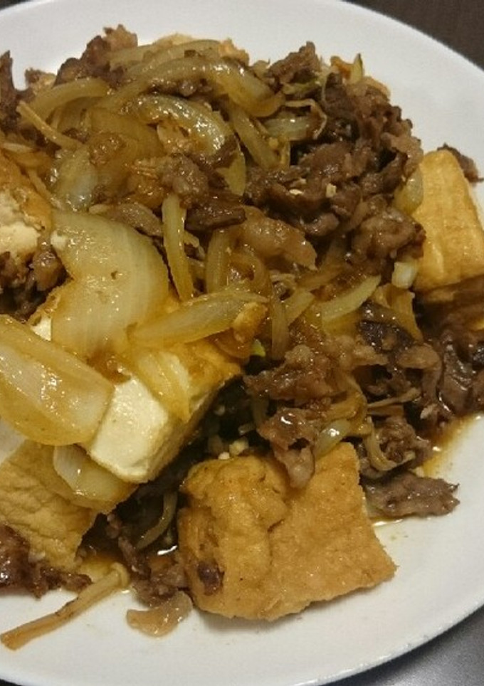 厚揚げと牛肉の甘辛炒め-レシピのメイン写真