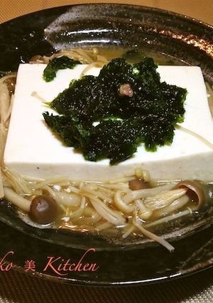 きのこ入りあおさ豆腐-レシピのメイン写真