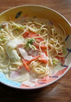 白菜とベーコンのクリームスープパスタ-レシピのメイン写真