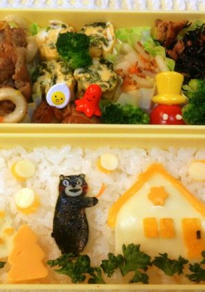 のりとチーズでつくるクマモンキャラ弁当-レシピのメイン写真