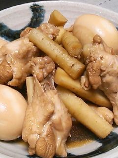 手羽元とゆで卵とごぼうの煮もの♪-レシピのメイン写真
