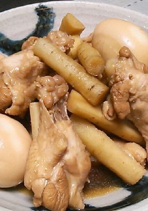 手羽元とゆで卵とごぼうの煮もの♪-レシピのメイン写真