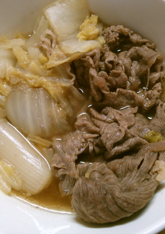 簡単♪ 白菜 牛肉 長ネギの 煮物！-レシピのメイン写真