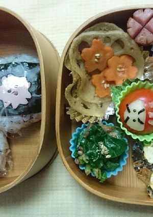 合格お弁当 ミニトマトでだるま-レシピのメイン写真