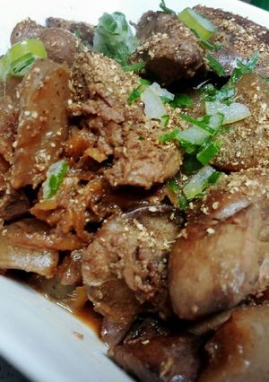 鶏レバーとコンニャクの*炒め煮-レシピのメイン写真