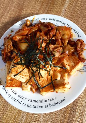 釜山で食べた味!豆腐と豚キムチ!-レシピのメイン写真