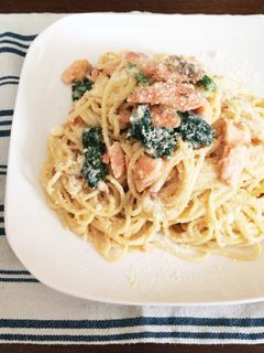 鮭とほうれん草のクリームパスタ-レシピのメイン写真