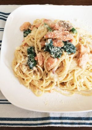 鮭とほうれん草のクリームパスタ-レシピのメイン写真
