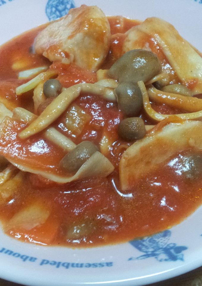 鶏肉ときのこのトマト煮-レシピのメイン写真