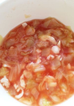 簡単離乳食 トマトジュースミネストローネ-レシピのメイン写真