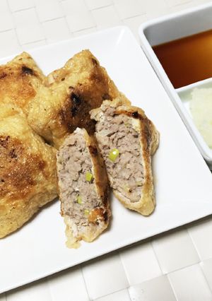 簡単！油揚げのひき肉詰め焼き。お弁当にも-レシピのメイン写真