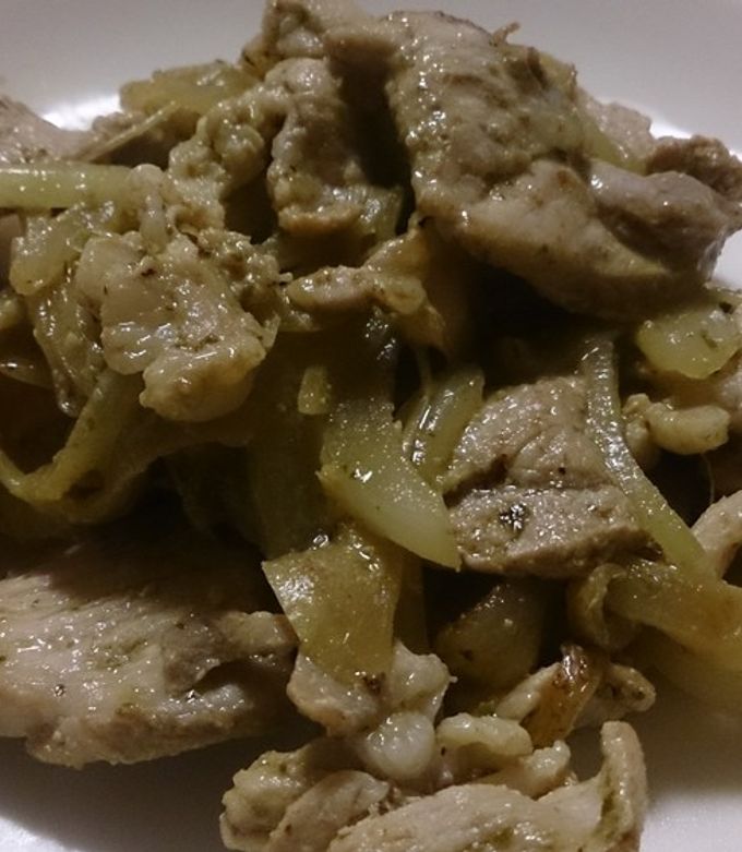 豚こま肉のバジルペースト炒め★時短節約-レシピのメイン写真