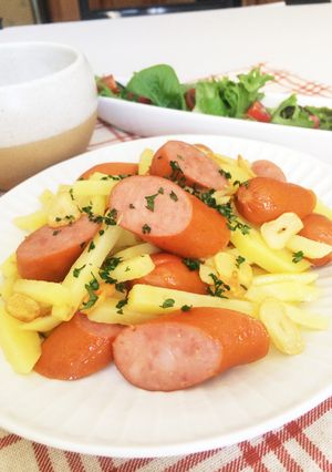 マヨテク!フランクとじゃがいものマヨ炒め-レシピのメイン写真