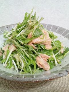 マヨぽん☆水菜とツナのサラダ-レシピのメイン写真