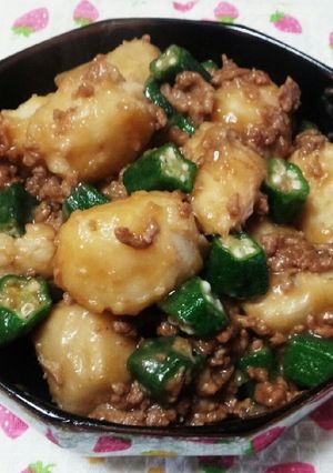 挽き肉と里芋オクラのネバネバ煮♪-レシピのメイン写真