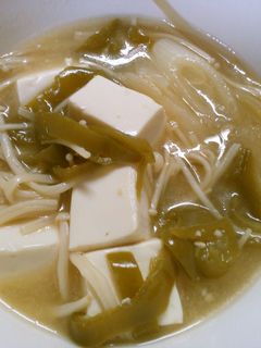 豆腐 ピーマン えのきの 味噌スープ!-レシピのメイン写真