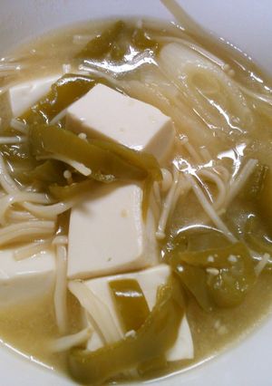 豆腐 ピーマン えのきの 味噌スープ！-レシピのメイン写真