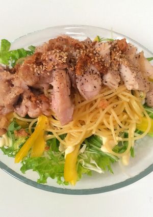 ＊どーんとチキンのサラダパスタ＊-レシピのメイン写真