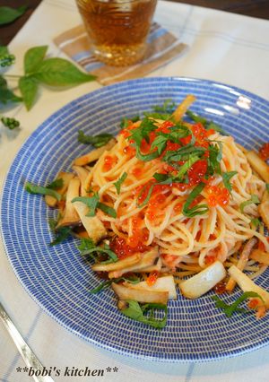 ＊いくらと明太子とエリンギのパスタ＊-レシピのメイン写真