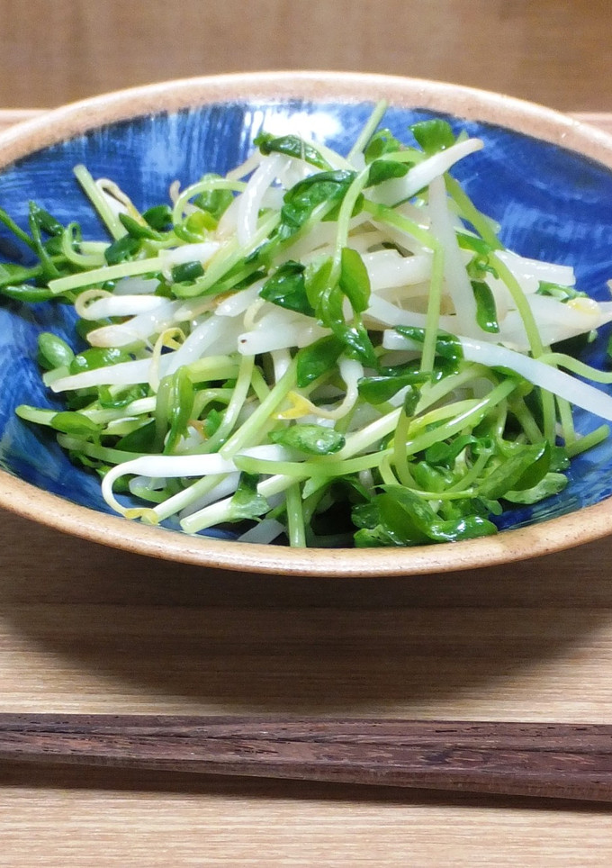 ワンルームご飯★もやしと豆苗さっと炒め-レシピのメイン写真